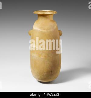 Art inspiré par Alabâtre alabastron (vase à parfum), classique, 5th–4th siècle avant J.-C., chypriote, calcite (alabâtre), Total : 7 3/4 x 3 3/4 x 3 1/2 pouces (19,7 x 9,5 x 8,9 cm), vases divers-Pierre, l'alabastre a deux pattes au-dessus d'une petite languette trapézoïdale en relief faible. Le cou est, les œuvres classiques modernisées par Artotop avec une touche de modernité. Formes, couleur et valeur, impact visuel accrocheur sur l'art émotions par la liberté d'œuvres d'art d'une manière contemporaine. Un message intemporel qui cherche une nouvelle direction créative. Artistes qui se tournent vers le support numérique et créent le NFT Artotop Banque D'Images