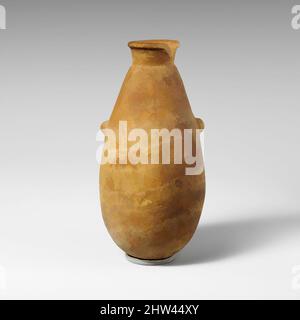 Art inspiré de l'alabasson d'albâtre (vase à parfum), archaïque ou classique, 6th–5th siècle avant J.-C., chypriote, calcite (abâtre), H. 6 3/8; Diam. 3 po (16,2 x 7,6 cm), vases divers-Pierre, l'alabastron en forme de poire a de petites pattes, l'une placée plus haut que l'autre. Le cou est, les œuvres classiques modernisées par Artotop avec une touche de modernité. Formes, couleur et valeur, impact visuel accrocheur sur l'art émotions par la liberté d'œuvres d'art d'une manière contemporaine. Un message intemporel qui cherche une nouvelle direction créative. Artistes qui se tournent vers le support numérique et créent le NFT Artotop Banque D'Images