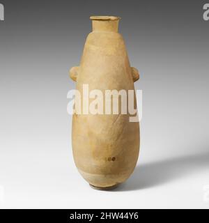 Art inspiré de l'alabasson d'albâtre (vase à parfum), archaïque ou classique, 6th–5th siècle avant J.-C., chypriote, calcite (abâtre), H. 8 3/16in. (20,8cm) ; Diam. 3 1/2 po (8,9 cm), vases divers-Pierre, l'alabastron a de petites pattes verticales percées, un col étroit, et une lèvre en forme d'anneau, les œuvres classiques modernisées par Artotop avec un peu de modernité. Formes, couleur et valeur, impact visuel accrocheur sur l'art émotions par la liberté d'œuvres d'art d'une manière contemporaine. Un message intemporel qui cherche une nouvelle direction créative. Artistes qui se tournent vers le support numérique et créent le NFT Artotop Banque D'Images