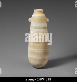 Art inspiré de l'alabasson d'albâtre (vase à parfum), archaïque ou classique, 6th–5th siècle avant J.-C., chypriote, calcite (abâtre), H. 10 1/4 x 2 1/8 po (26 x 5,4 cm), vases divers-Pierre, l'alabastron est particulièrement grand. Les deux ergots verticaux sont percés. Le cou est, les œuvres classiques modernisées par Artotop avec une touche de modernité. Formes, couleur et valeur, impact visuel accrocheur sur l'art émotions par la liberté d'œuvres d'art d'une manière contemporaine. Un message intemporel qui cherche une nouvelle direction créative. Artistes qui se tournent vers le support numérique et créent le NFT Artotop Banque D'Images