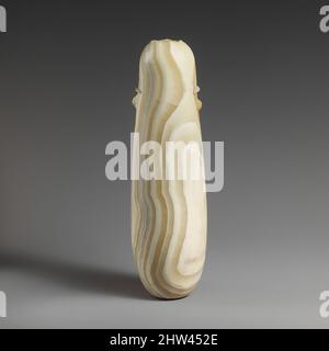 Art inspiré de l'alabasson d'albâtre (vase à parfum), archaïque ou classique, 6th–5th siècle avant J.-C., chypriote, calcite (abâtre), H. 10 1/4 x 3 3/4 po (26 x 9,5 cm), vases divers en pierre, la lèvre est manquante et les deux pattes sont cassées. La voile de la pierre est particulièrement, les œuvres classiques modernisées par Artotop avec un peu de modernité. Formes, couleur et valeur, impact visuel accrocheur sur l'art émotions par la liberté d'œuvres d'art d'une manière contemporaine. Un message intemporel qui cherche une nouvelle direction créative. Artistes qui se tournent vers le support numérique et créent le NFT Artotop Banque D'Images