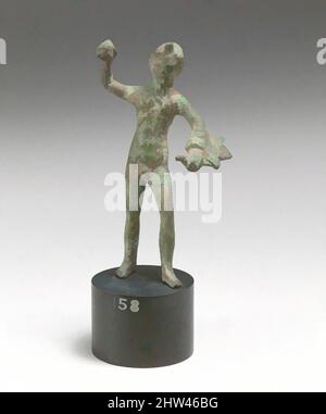 Art inspiré par la statuette de bronze d'Herakles, hellénistique, ca. 3rd–1st Century C.-B., italique, bronze, H. 3 7/8 po. (9,8 cm), bronzes, tenant un filet, oeuvres classiques modernisées par Artotop avec une touche de modernité. Formes, couleur et valeur, impact visuel accrocheur sur l'art émotions par la liberté d'œuvres d'art d'une manière contemporaine. Un message intemporel qui cherche une nouvelle direction créative. Artistes qui se tournent vers le support numérique et créent le NFT Artotop Banque D'Images