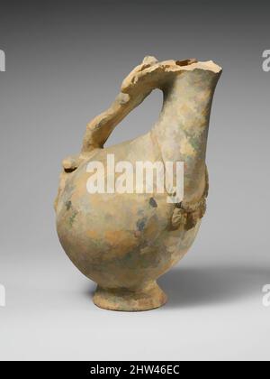 Art inspiré par les askos en terre cuite (flacon avec bec et poignée sur le dessus), Hellenistic, ca. 300–250 C.-B., étrusque, terre cuite; Volsinian Sargent Ware, H.: 9 po. (22,9 cm), vases, la forme des askos est inhabituelle. Cet exemple a une poignée sous la forme d'un jeune et d'un groupe de corde, les œuvres classiques modernisées par Artotop avec un peu de modernité. Formes, couleur et valeur, impact visuel accrocheur sur l'art émotions par la liberté d'œuvres d'art d'une manière contemporaine. Un message intemporel qui cherche une nouvelle direction créative. Artistes qui se tournent vers le support numérique et créent le NFT Artotop Banque D'Images