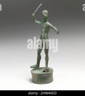 Art inspiré par la statuette de bronze d'Herakles, hellénistique, ca. 3rd–1st Century C.-B., italique, bronze, H. 5 11/16 po. (14,4 cm), bronzes, statuettes de Herekles dans une position avancée, les œuvres classiques modernisées par Artotop avec une touche de modernité. Formes, couleur et valeur, impact visuel accrocheur sur l'art émotions par la liberté d'œuvres d'art d'une manière contemporaine. Un message intemporel qui cherche une nouvelle direction créative. Artistes qui se tournent vers le support numérique et créent le NFT Artotop Banque D'Images