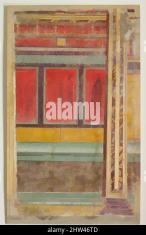 Art inspiré par la peinture murale de la salle F de la villa de P. Fannius Synisistor à Boscoreale, jusque tard républicain, ca. 50–40 av. J.-C., Roman, Fresco, H. 76' (193,04 cm.), peintures diverses, section de mur et de plancher avec colonne: De petite pièce près du tritrinium d'été, oeuvres classiques modernisées par Artotop avec une touche de modernité. Formes, couleur et valeur, impact visuel accrocheur sur l'art émotions par la liberté d'œuvres d'art d'une manière contemporaine. Un message intemporel qui cherche une nouvelle direction créative. Artistes qui se tournent vers le support numérique et créent le NFT Artotop Banque D'Images