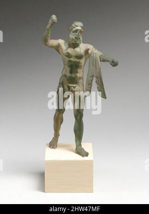 Art inspiré par la statuette de bronze de Neptune, début impérial, début 1st siècle A.D., romain, Bronze, total: 4 7/16 x 1 7/8 x 2 15/16 po. (11,3 x 4,8 x 7,4 cm), bronzes, l'œuvre est une adaptation romaine d'une statue grecque archaïque de Poséidon, œuvres classiques modernisées par Artotop avec une touche de modernité. Formes, couleur et valeur, impact visuel accrocheur sur l'art émotions par la liberté d'œuvres d'art d'une manière contemporaine. Un message intemporel qui cherche une nouvelle direction créative. Artistes qui se tournent vers le support numérique et créent le NFT Artotop Banque D'Images