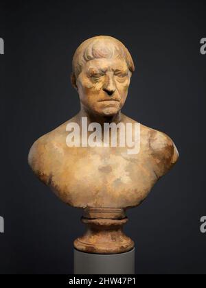 Art inspiré par le buste en marbre d'un homme âgé, Mid-Imperial, Trajanic, 2nd Century A.D., Roman, Marbre, hauteur : 25 3/8 po. (64,5 cm), Sculpture de pierre, autrefois un portrait impressionnant d'un vieil homme grâce au menton saillant et aux yeux larges ouverts, le visage allongé semble tendu, les œuvres classiques modernisées par Artotop avec un peu de modernité. Formes, couleur et valeur, impact visuel accrocheur sur l'art émotions par la liberté d'œuvres d'art d'une manière contemporaine. Un message intemporel qui cherche une nouvelle direction créative. Artistes qui se tournent vers le support numérique et créent le NFT Artotop Banque D'Images