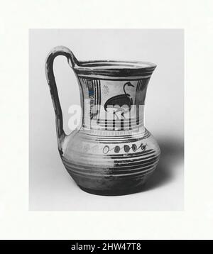 Art inspiré par la terre cuite tankard, géométrique, 4th quart du 8th siècle avant J.-C., grec, Attique, terre cuite, H.: 6 1/2 po. (16,5 cm), vases, le tankard a été utilisé comme une carafe. C'est un ancien de la tasse et olpe, les œuvres classiques modernisées par Artotop avec un peu de modernité. Formes, couleur et valeur, impact visuel accrocheur sur l'art émotions par la liberté d'œuvres d'art d'une manière contemporaine. Un message intemporel qui cherche une nouvelle direction créative. Artistes qui se tournent vers le support numérique et créent le NFT Artotop Banque D'Images