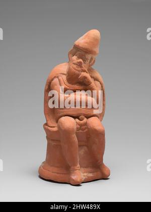 Art inspiré de la statuette en terre cuite d'un acteur, ancien classique, fin 5th–début 4th siècle avant J.-C., grec, Attique, terre cuite, H. 4 1/4 po. (10,8 cm), terracottas, quatorze de ces chiffres auraient été trouvés ensemble dans un enterrement à Attica. Ils sont parmi les plus anciens connus, les œuvres classiques modernisées par Artotop avec une touche de modernité. Formes, couleur et valeur, impact visuel accrocheur sur l'art émotions par la liberté d'œuvres d'art d'une manière contemporaine. Un message intemporel qui cherche une nouvelle direction créative. Artistes qui se tournent vers le support numérique et créent le NFT Artotop Banque D'Images