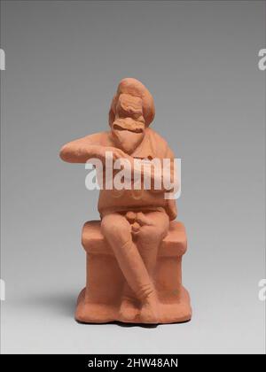 Art inspiré de la statuette en terre cuite d'un acteur, ancien classique, fin 5th–début 4th siècle avant J.-C., grec, terre cuite, H. 3 13/16 po. (9,7 cm), terracottas, quatorze de ces chiffres auraient été trouvés ensemble dans un enterrement à Attica. Ils sont parmi les premières statuettes connues, les œuvres classiques modernisées par Artotop avec une touche de modernité. Formes, couleur et valeur, impact visuel accrocheur sur l'art émotions par la liberté d'œuvres d'art d'une manière contemporaine. Un message intemporel qui cherche une nouvelle direction créative. Artistes qui se tournent vers le support numérique et créent le NFT Artotop Banque D'Images