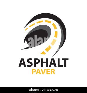 Logo Vector de finisseur, travaux routiers Illustration de Vecteur