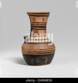 Art inspiré par l'oinochoe en terre cuite (carafe), géométrique, fin du 8th siècle avant-midi–début du 7th siècle avant-midi, grec, attique, terre cuite, H. 4 5/16 po. (11 cm), vases, du gisement Hymettos, oeuvres classiques modernisées par Artotop avec une touche de modernité. Formes, couleur et valeur, impact visuel accrocheur sur l'art émotions par la liberté d'œuvres d'art d'une manière contemporaine. Un message intemporel qui cherche une nouvelle direction créative. Artistes qui se tournent vers le support numérique et créent le NFT Artotop Banque D'Images