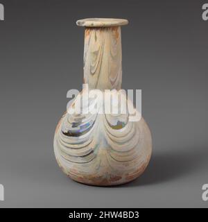 Art inspiré par la bouteille de parfum de verre, début impérial, du début au milieu du 1st siècle A.D., romain, verre; soufflé avec des sentiers marrés, H.: 6 3/16 in. (15,7 cm), verre, translucide, vert jaunâtre pâle; traînée en blanc opaque., rebord en saillie, plié vers le bas, rond, et dans, Avec son haut aplati, Classic œuvres modernisées par Artotop avec une touche de modernité. Formes, couleur et valeur, impact visuel accrocheur sur l'art émotions par la liberté d'œuvres d'art d'une manière contemporaine. Un message intemporel qui cherche une nouvelle direction créative. Artistes qui se tournent vers le support numérique et créent le NFT Artotop Banque D'Images