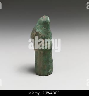 Art inspiré par une partie d'une poignée en bronze avec la tête de bélier finale, Imperial, 1st Century A.D., Roman, Bronze, L. 3 1/8 po (8 cm), bronzes, poignée d'une patera à la tête d'un bélier, oeuvres classiques modernisées par Artotop avec une touche de modernité. Formes, couleur et valeur, impact visuel accrocheur sur l'art émotions par la liberté d'œuvres d'art d'une manière contemporaine. Un message intemporel qui cherche une nouvelle direction créative. Artistes qui se tournent vers le support numérique et créent le NFT Artotop Banque D'Images