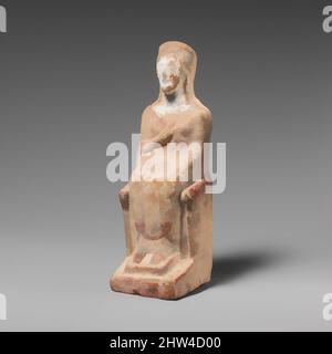 Art inspiré par la statuette en terre cuite d'une femme assise, archaïque tardive, début du 5th siècle avant J.-C., grec, attique, terre cuite, H. 7 15/16 po. (20,2 cm), terracottas, oeuvres classiques modernisées par Artotop avec une touche de modernité. Formes, couleur et valeur, impact visuel accrocheur sur l'art émotions par la liberté d'œuvres d'art d'une manière contemporaine. Un message intemporel qui cherche une nouvelle direction créative. Artistes qui se tournent vers le support numérique et créent le NFT Artotop Banque D'Images