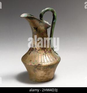 Art inspiré par le bronze oinochoe (carafe), archaïque, fin du 6th siècle avant J.-C., étrusque, Bronze, H.: 6 x 3 3/8 po. (15,2 x 8,6 cm), bronzes, épaule fortement prononcée et bec de bec avec décoration sur le cou et l'épaule, œuvres classiques modernisées par Artotop avec une touche de modernité. Formes, couleur et valeur, impact visuel accrocheur sur l'art émotions par la liberté d'œuvres d'art d'une manière contemporaine. Un message intemporel qui cherche une nouvelle direction créative. Artistes qui se tournent vers le support numérique et créent le NFT Artotop Banque D'Images