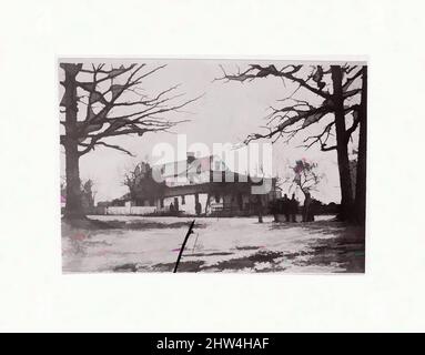 Art inspiré par la maison encadrée par des arbres. Album Brady, p. 123, 1861–65, impression argentée d'albumine de verre négatif, photographies, œuvres classiques modernisées par Artotop avec une touche de modernité. Formes, couleur et valeur, impact visuel accrocheur sur l'art émotions par la liberté d'œuvres d'art d'une manière contemporaine. Un message intemporel qui cherche une nouvelle direction créative. Artistes qui se tournent vers le support numérique et créent le NFT Artotop Banque D'Images