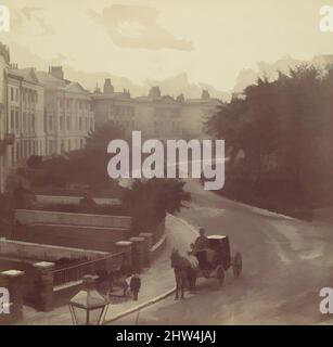 Art inspiré par Carriage on Street in Residential Neighborhood, Londres, 1860s, l'impression argentée d'albumine de négatif de verre, photographies, Inconnu (British, Classic œuvres modernisées par Artotop avec un peu de modernité. Formes, couleur et valeur, impact visuel accrocheur sur l'art émotions par la liberté d'œuvres d'art d'une manière contemporaine. Un message intemporel qui cherche une nouvelle direction créative. Artistes qui se tournent vers le support numérique et créent le NFT Artotop Banque D'Images