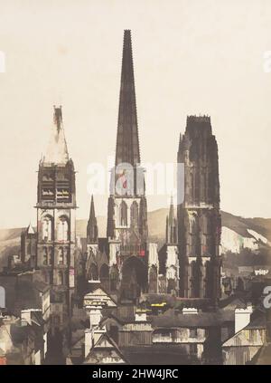 Art inspiré par vue générale de la Cathédrale de Rouen, 1852–54, imprimé en papier salé en négatif de verre, 33,6 x 25,1 cm (13 1/4 x 9 7/8 po. ), photographies, Edmond Bacot (français, 1814–1875, oeuvres classiques modernisées par Artotop avec une touche de modernité. Formes, couleur et valeur, impact visuel accrocheur sur l'art émotions par la liberté d'œuvres d'art d'une manière contemporaine. Un message intemporel qui cherche une nouvelle direction créative. Artistes qui se tournent vers le support numérique et créent le NFT Artotop Banque D'Images