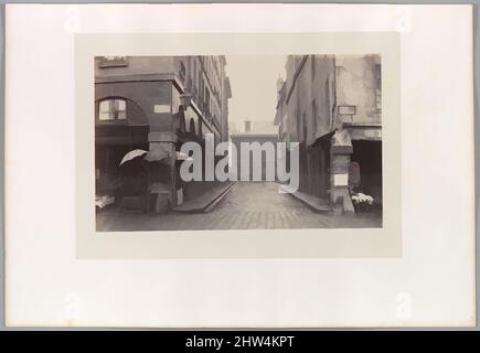 Art inspiré par la rue du Conplat-social, de la rue de la Tonnellerie, 1864–1865, impression argentée à partir d'un négatif de verre, image : 22,5 x 37,1 cm (8 7/8 x 14 5/8 po), photographies, Charles Marville (français, Paris 1813–1879 Paris), à la fin de 1850s, Marville est devenue l'une des principales œuvres classiques modernisées par Artotop avec une touche de modernité. Formes, couleur et valeur, impact visuel accrocheur sur l'art émotions par la liberté d'œuvres d'art d'une manière contemporaine. Un message intemporel qui cherche une nouvelle direction créative. Artistes qui se tournent vers le support numérique et créent le NFT Artotop Banque D'Images