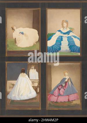 Art inspiré par les variations sur les robes 'Elvira' et 'Ritrosetta', 1861–67, impression argentée à partir d'un négatif en verre, image : 12,4 x 8,8 cm (4 7/8 x 3 7/16 po) A, photographies, Pierre-Louis Pierson (français, 1822–1913), peintes et retouchées par Unknown (français, œuvres classiques modernisées par Artotop avec une touche de modernité. Formes, couleur et valeur, impact visuel accrocheur sur l'art émotions par la liberté d'œuvres d'art d'une manière contemporaine. Un message intemporel qui cherche une nouvelle direction créative. Artistes qui se tournent vers le support numérique et créent le NFT Artotop Banque D'Images
