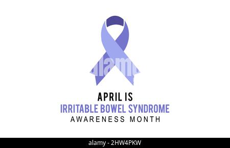 Mois de sensibilisation au syndrome du côlon irritable (SII). Bandeau santé, carte, affiche, arrière-plan. Illustration de Vecteur