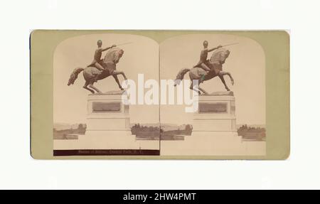 Art inspiré par Stereographic View of Statue of Simon Bolivar par R. de la Cora, Central Park, New York, 1884–98, Gelatin Silver Print from Glass Negative, image: 8,3 x 14,5 cm (3 1/4 x 5 11/16 po.), dans l'ensemble, photographies, œuvres classiques modernisées par Artotop avec une touche de modernité. Formes, couleur et valeur, impact visuel accrocheur sur l'art émotions par la liberté d'œuvres d'art d'une manière contemporaine. Un message intemporel qui cherche une nouvelle direction créative. Artistes qui se tournent vers le support numérique et créent le NFT Artotop Banque D'Images