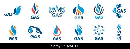 Logo Vector de la station-service et de l'équipement Illustration de Vecteur