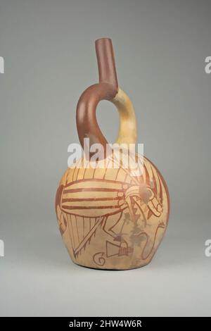 Art inspiré par la bouteille à bec Stirrup avec Fish Daemon et tumi, 5th–7th Century, Pérou, Moche, céramique, Pigment, total : 11 po (27,94 cm), Ceramics-Containers, oeuvres classiques modernisées par Artotop avec une touche de modernité. Formes, couleur et valeur, impact visuel accrocheur sur l'art émotions par la liberté d'œuvres d'art d'une manière contemporaine. Un message intemporel qui cherche une nouvelle direction créative. Artistes qui se tournent vers le support numérique et créent le NFT Artotop Banque D'Images