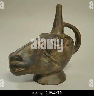 Art inspiré par le bec verseur Stirrup avec tête de Llama, 12th–14th Century, Pérou, Chimú, céramique, Longueur 10-5/8 po. (27 cm), Ceramics-Containers, oeuvres classiques modernisées par Artotop avec une touche de modernité. Formes, couleur et valeur, impact visuel accrocheur sur l'art émotions par la liberté d'œuvres d'art d'une manière contemporaine. Un message intemporel qui cherche une nouvelle direction créative. Artistes qui se tournent vers le support numérique et créent le NFT Artotop Banque D'Images