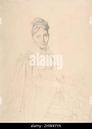 Art inspiré par Portrait d'une dame assise, 1814, Graphite, 11 1/2 x 8 1/8 po. (29,2 x 20,6 cm), dessins, Jean Auguste Dominique Ingres (Français, Montauban 1780–1867 Paris, oeuvres classiques modernisées par Artotop avec une touche de modernité. Formes, couleur et valeur, impact visuel accrocheur sur l'art émotions par la liberté d'œuvres d'art d'une manière contemporaine. Un message intemporel qui cherche une nouvelle direction créative. Artistes qui se tournent vers le support numérique et créent le NFT Artotop Banque D'Images