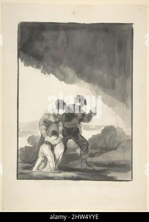 Art inspiré par Dieu Sauvez-nous d'un destin aussi amer; Black Border Album (E), 41, ca. 1815–20, Brush avec de l'encre indienne et de la lessive grise et raclage sur du papier ponté Netherlandish, 10-9/16 x 7-3/8 po. (26,8 x 18,7 cm), dessins, Goya (Francisco de Goya y Lucientes) (Espagnol, Fuendetodos 1746–, oeuvres classiques modernisées par Artotop avec une touche de modernité. Formes, couleur et valeur, impact visuel accrocheur sur l'art émotions par la liberté d'œuvres d'art d'une manière contemporaine. Un message intemporel qui cherche une nouvelle direction créative. Artistes qui se tournent vers le support numérique et créent le NFT Artotop Banque D'Images