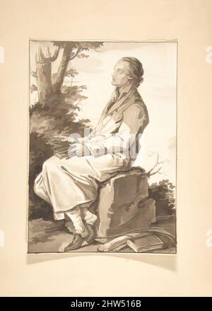 Art inspiré par Portrait de Mark Akenside, s.d., Brush et Brown wash sur le sous-dessin graphite., 6 5/8 x 4 5/8in. (16,8 x 11,7cm), dessins, Jean-Baptiste-François Bosio (français, Monaco 1764–1827 Paris, oeuvres classiques modernisées par Artotop avec une touche de modernité. Formes, couleur et valeur, impact visuel accrocheur sur l'art émotions par la liberté d'œuvres d'art d'une manière contemporaine. Un message intemporel qui cherche une nouvelle direction créative. Artistes qui se tournent vers le support numérique et créent le NFT Artotop Banque D'Images