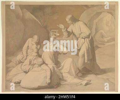 Art inspiré par le Christ dans le jardin de Gethsemane, 1848, crayon noir (probablement le crayon de début de conté) avec des touches de crayon brun et de savon d'aquarelle marron mince; ligne de cadrage en crayon noir, 18 1/16 x 22 3/4 po. (45,9 x 57,8 cm), dessins, Johann, oeuvres classiques modernisées par Artotop avec une touche de modernité. Formes, couleur et valeur, impact visuel accrocheur sur l'art émotions par la liberté d'œuvres d'art d'une manière contemporaine. Un message intemporel qui cherche une nouvelle direction créative. Artistes qui se tournent vers le support numérique et créent le NFT Artotop Banque D'Images
