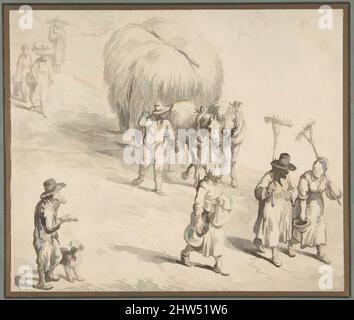 Art inspiré par les paysans et Hay Wagon a Country Road, 1580–1625, encre de plume et brune, lavage gris, 5 13/16 x 6 7/8 po. (14,8 x 17,5 cm), dessins, cercle de Jan Brueghel l'aîné (Netherlandish, Bruxelles 1568–1625 Anvers, oeuvres classiques modernisées par Artotop avec une touche de modernité. Formes, couleur et valeur, impact visuel accrocheur sur l'art émotions par la liberté d'œuvres d'art d'une manière contemporaine. Un message intemporel qui cherche une nouvelle direction créative. Artistes qui se tournent vers le support numérique et créent le NFT Artotop Banque D'Images
