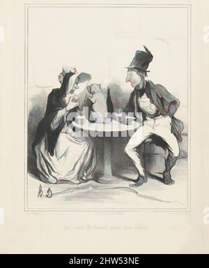 Art inspiré par qui aime Bertrand aime son chien (celui qui aime Bertrand aime son chien), de Proverbes et Maximes, publié dans le Charivari, 22 juillet 1840, 22 juillet 1840, Lithographie; troisième état de trois (Delteil), feuille: 13 3/8 × 10 1/4 po. (34 × 26 cm), estampes, Honoré Daumier (, oeuvres classiques modernisées par Artotop avec une touche de modernité. Formes, couleur et valeur, impact visuel accrocheur sur l'art émotions par la liberté d'œuvres d'art d'une manière contemporaine. Un message intemporel qui cherche une nouvelle direction créative. Artistes qui se tournent vers le support numérique et créent le NFT Artotop Banque D'Images