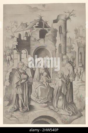 Art inspiré par l'adoration des Magi, ca. 1480, gravure, estampes, Master IAM de Zwolle (Netherlandish, active ca. 1470–95, œuvres classiques modernisées par Artotop avec une touche de modernité. Formes, couleur et valeur, impact visuel accrocheur sur l'art émotions par la liberté d'œuvres d'art d'une manière contemporaine. Un message intemporel qui cherche une nouvelle direction créative. Artistes qui se tournent vers le support numérique et créent le NFT Artotop Banque D'Images