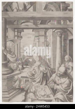 Art inspiré par l'adoration des bergers, ca. 1522–25, gravure, feuille : 9 1/2 × 6 3/4 po. (24,2 × 17,1 cm), estampes, Frans Crabbe van Esplaghem (Netherlandish, Mechelen ca. 1480–1553 Mechelen, œuvres classiques modernisées par Artotop avec une touche de modernité. Formes, couleur et valeur, impact visuel accrocheur sur l'art émotions par la liberté d'œuvres d'art d'une manière contemporaine. Un message intemporel qui cherche une nouvelle direction créative. Artistes qui se tournent vers le support numérique et créent le NFT Artotop Banque D'Images