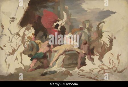 Art inspiré par le martyre de Saint Hippolytus, 19th siècle, peinture à l'huile, sur craie noire sur toile fine, verni, 7 1/16 x 12 11/16 po. (17,9 x 32,3 cm), dessins, François Joseph Heim (français, Belfort 1787–1865 Paris, oeuvres classiques modernisées par Artotop avec une touche de modernité. Formes, couleur et valeur, impact visuel accrocheur sur l'art émotions par la liberté d'œuvres d'art d'une manière contemporaine. Un message intemporel qui cherche une nouvelle direction créative. Artistes qui se tournent vers le support numérique et créent le NFT Artotop Banque D'Images