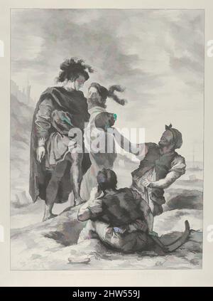 Art inspiré par Hamlet et Horatio Before the Gravediggers, 1843, lithographie; deuxième état de quatre, image: 11 1/4 x 8 1/4 po. (28,5 x 21 cm), les estampes, Eugène Delacroix (français, Charenton-Saint-Maurice 1798–1863 Paris), de tous les auteurs dont Delacroix a tiré son inspiration, aucun n'était, oeuvres classiques modernisées par Artotop avec une touche de modernité. Formes, couleur et valeur, impact visuel accrocheur sur l'art émotions par la liberté d'œuvres d'art d'une manière contemporaine. Un message intemporel qui cherche une nouvelle direction créative. Artistes qui se tournent vers le support numérique et créent le NFT Artotop Banque D'Images