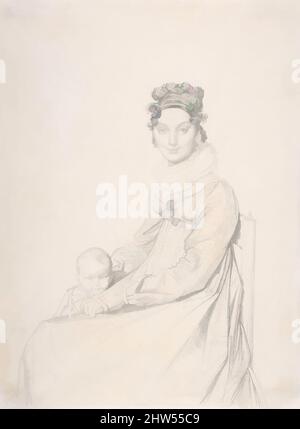 Art inspiré par Madame Alexandre Léthière et sa fille Letizia, ca. 1815, graphite, 11 13/16 x 8 11/16 po. (30 x 22,1 cm), dessins, Jean Auguste Dominique Ingres (Français, Montauban 1780–1867 Paris, oeuvres classiques modernisées par Artotop avec une touche de modernité. Formes, couleur et valeur, impact visuel accrocheur sur l'art émotions par la liberté d'œuvres d'art d'une manière contemporaine. Un message intemporel qui cherche une nouvelle direction créative. Artistes qui se tournent vers le support numérique et créent le NFT Artotop Banque D'Images