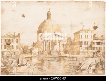 Art inspiré par San Simeone Piccolo, Venise, vu du Grand Canal, 1721–80, encre de plume et brune, sur-construit dessin de contour en graphite ou plomb et craie noire, 10 1/2 x 14 3/4in. (26,7 x 37,5cm), dessins, Bernardo Bellotto (Italien, Venise 1722–1780 Varsovie, oeuvres classiques modernisées par Artotop avec une touche de modernité. Formes, couleur et valeur, impact visuel accrocheur sur l'art émotions par la liberté d'œuvres d'art d'une manière contemporaine. Un message intemporel qui cherche une nouvelle direction créative. Artistes qui se tournent vers le support numérique et créent le NFT Artotop Banque D'Images