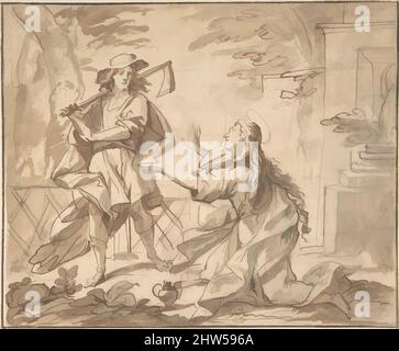 Art inspiré par Christ et Mary Magdalen dans le jardin, 17th siècle, encre de plume et brune, brosse et lavage brun, sur craie noire sur papier clair Havane, 8-1/4 x 10-1/8 po. (21 x 25,7 cm), dessins, anonymes, italiens, romains-bolognaise, 17th siècle, les œuvres classiques modernisées par Artotop avec une touche de modernité. Formes, couleur et valeur, impact visuel accrocheur sur l'art émotions par la liberté d'œuvres d'art d'une manière contemporaine. Un message intemporel qui cherche une nouvelle direction créative. Artistes qui se tournent vers le support numérique et créent le NFT Artotop Banque D'Images