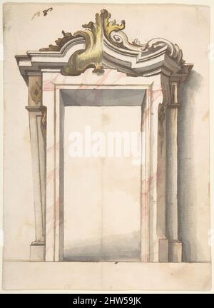 Art inspiré par deux autres dessins pour une porte, ca. 1730–60, encre stylo et marron, pinceau et marron, gris, jaune et rouge, Pointe de plomb ou graphite, feuille : 7-11/16 x 5-11/16 po. (19,55 x 14,4 cm), dessins, anonymes, italiens, piémontais, 18th Century, l'artiste qui a dessiné, Classic œuvres modernisées par Artotop avec un peu de modernité. Formes, couleur et valeur, impact visuel accrocheur sur l'art émotions par la liberté d'œuvres d'art d'une manière contemporaine. Un message intemporel qui cherche une nouvelle direction créative. Artistes qui se tournent vers le support numérique et créent le NFT Artotop Banque D'Images