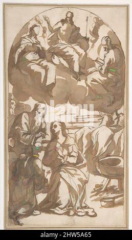 Art inspiré par le martyre de Saint Lucy: Sa dernière communion avant d'être traîné par Oxen, 1556–1630, stylo et encre brune, brosse et lavage brun, sur la craie noire, 10 7/16 x 5 11/16in. (26,5 x 14,4cm), dessins, Giovanni Battista Maganza il Giovane (italien, Calaone ca. 1509–1586, œuvres classiques modernisées par Artotop avec une touche de modernité. Formes, couleur et valeur, impact visuel accrocheur sur l'art émotions par la liberté d'œuvres d'art d'une manière contemporaine. Un message intemporel qui cherche une nouvelle direction créative. Artistes qui se tournent vers le support numérique et créent le NFT Artotop Banque D'Images