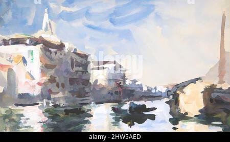 Art inspiré par scène sur le Grand Canal, Venise, 19th siècle, aquarelle et gouache sur graphite, feuille: 4 1/4 × 7 1/4 po. (10,8 × 18,4 cm), dessins, Hercules Brabazon Brabazon (British, Paris 1821–1906 Oaklands, London, Classic œuvres modernisées par Artotop avec un peu de modernité. Formes, couleur et valeur, impact visuel accrocheur sur l'art émotions par la liberté d'œuvres d'art d'une manière contemporaine. Un message intemporel qui cherche une nouvelle direction créative. Artistes qui se tournent vers le support numérique et créent le NFT Artotop Banque D'Images