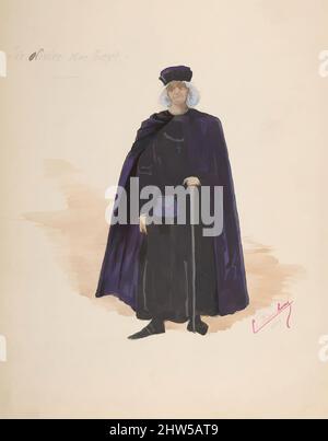 Art inspiré par Costume pour Sir Olivier McText a; Fiche descriptive des accessoires b, 1889, stylo et encre noire, aquarelle, sous-dessin au-dessus du graphite, 12 3/8 x 9 5/16 po. (31,4 x 23,6 cm), dessins, Charles Bianchini (Français, Lyon 1860–1905 Paris, oeuvres classiques modernisées par Artotop avec une touche de modernité. Formes, couleur et valeur, impact visuel accrocheur sur l'art émotions par la liberté d'œuvres d'art d'une manière contemporaine. Un message intemporel qui cherche une nouvelle direction créative. Artistes qui se tournent vers le support numérique et créent le NFT Artotop Banque D'Images