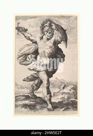 Art inspiré par Horatius Cocles, de la série The Roman Heroes, 1586, gravure; deuxième état, 14 1/2 x 9 5/16 po. (36,9 x 23,7 cm), Prints, Hendrick Goltzius (Netherlandish, Mühlbracht 1558–1617 Haarlem, œuvres classiques modernisées par Artotop avec une touche de modernité. Formes, couleur et valeur, impact visuel accrocheur sur l'art émotions par la liberté d'œuvres d'art d'une manière contemporaine. Un message intemporel qui cherche une nouvelle direction créative. Artistes qui se tournent vers le support numérique et créent le NFT Artotop Banque D'Images