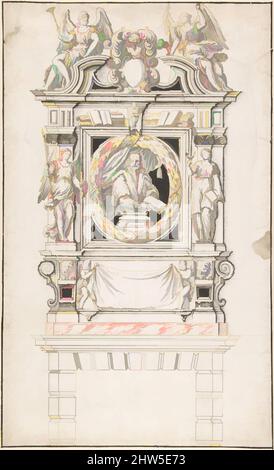 Art inspiré par Design for a Wall Tomb, ca. 1630, encre stylo et marron, pinceau et noir, gris et rose, 14 x 8 9/16 po. (35,6 x 21,8 cm), Anonyme, Français, 17th siècle, oeuvres classiques modernisées par Artotop avec une touche de modernité. Formes, couleur et valeur, impact visuel accrocheur sur l'art émotions par la liberté d'œuvres d'art d'une manière contemporaine. Un message intemporel qui cherche une nouvelle direction créative. Artistes qui se tournent vers le support numérique et créent le NFT Artotop Banque D'Images