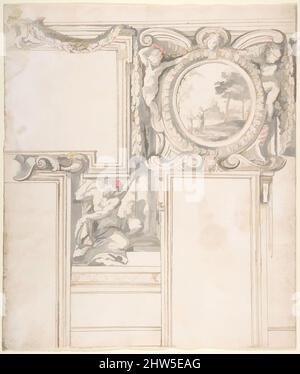 Art inspiré par le design mur élévation avec stuc et décorations peintes, 1708, stylo et encre brune avec lavage gris, 6-5/16 x 8-11/16 po. (16 x 22 cm), Luigi Garzi (Italien, Pistoia 1638–1721 Rome, oeuvres classiques modernisées par Artotop avec une touche de modernité. Formes, couleur et valeur, impact visuel accrocheur sur l'art émotions par la liberté d'œuvres d'art d'une manière contemporaine. Un message intemporel qui cherche une nouvelle direction créative. Artistes qui se tournent vers le support numérique et créent le NFT Artotop Banque D'Images